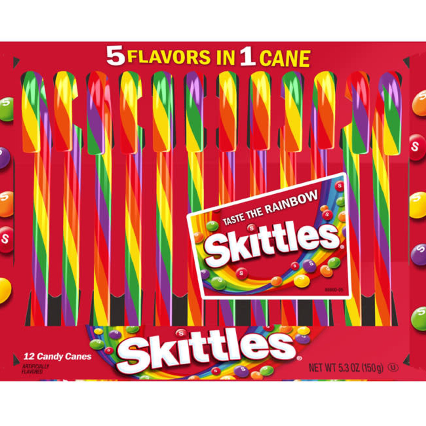 SKITTLES CANDY CANES 12 CT