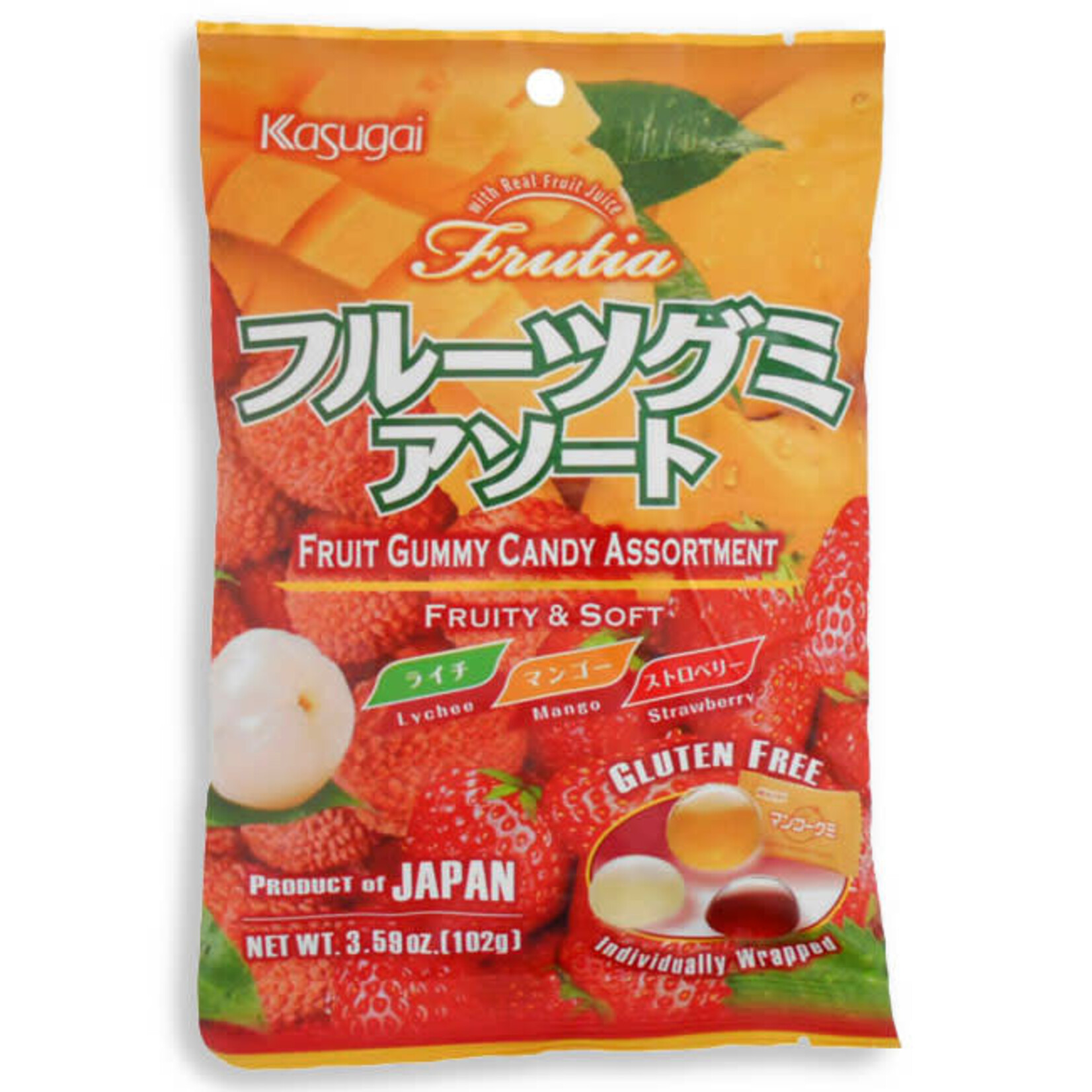 KASUGAI GUMMY CANDY - FRUIT ASSORTED PEG BAG