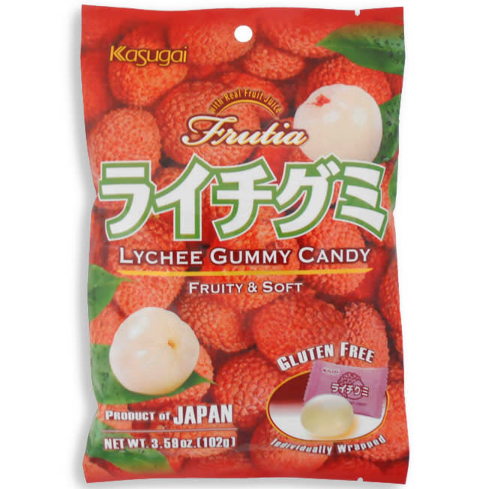 KASUGAI GUMMY CANDY - LYCHEE PEG BAG