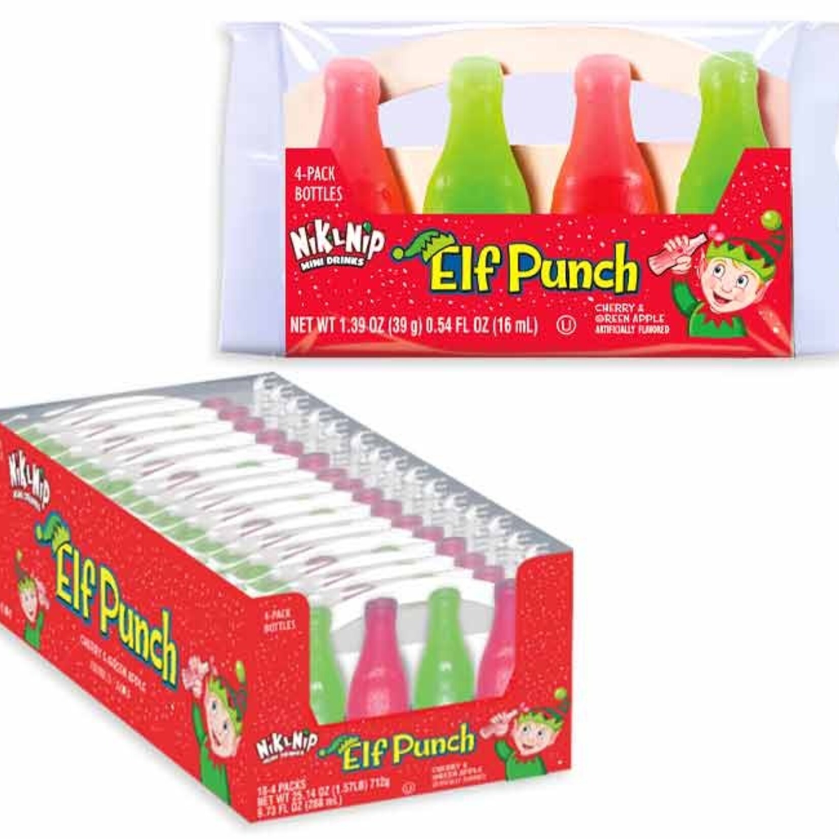 NIK-L-NIP ELF PUNCH MINI DRINKS IN DISPLAY
