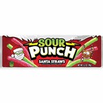 Redstone Candy SOUR PUNCH SANTA STRAWS IN DISPLAY