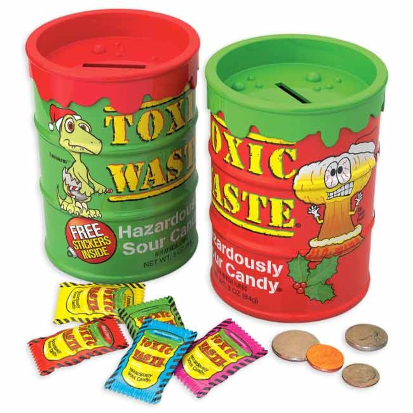 TOXIC WASTE HOLIDAY SOUR CANDY AND BANK