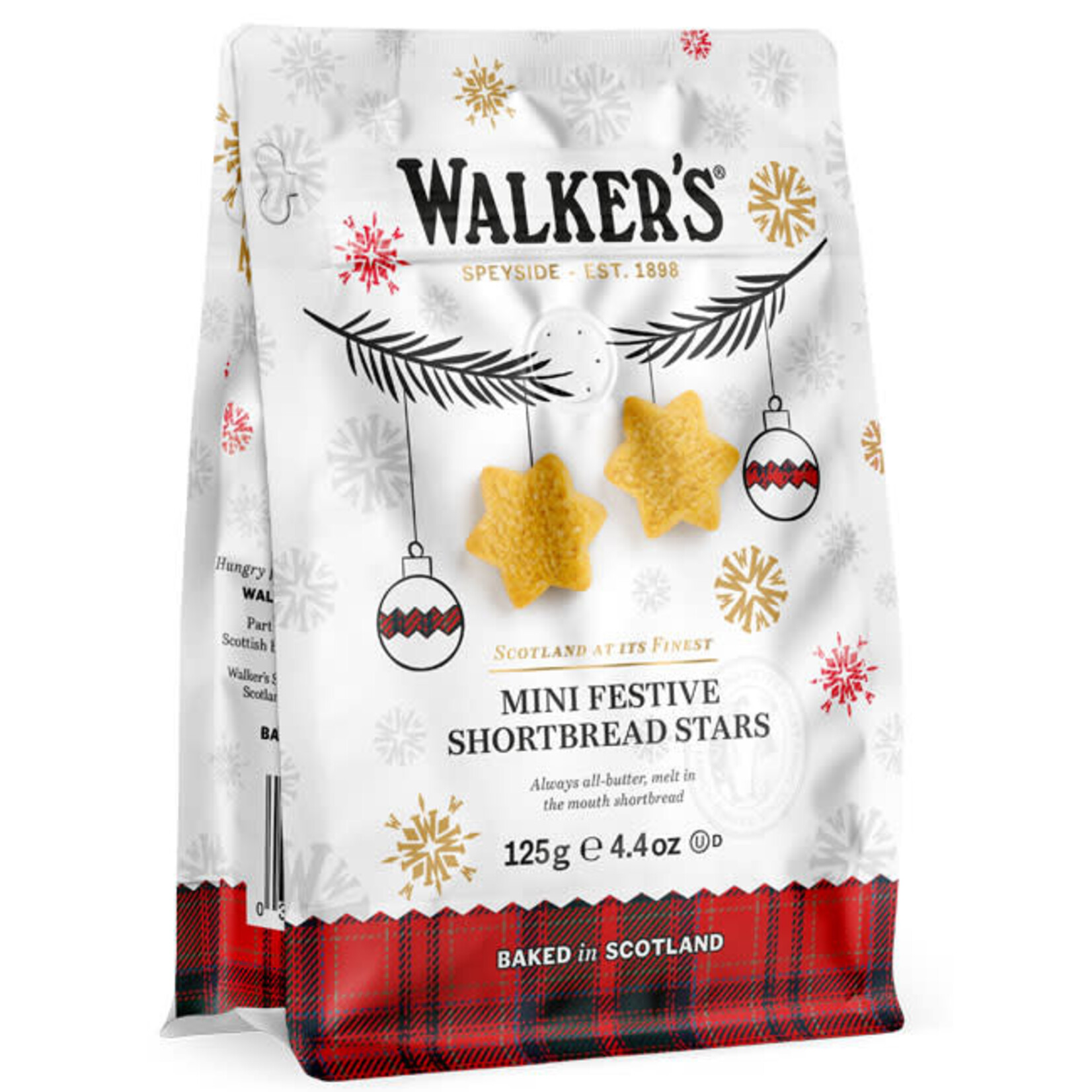 WALKERS MINI SHORTBREAD FESTIVE STARS BAG
