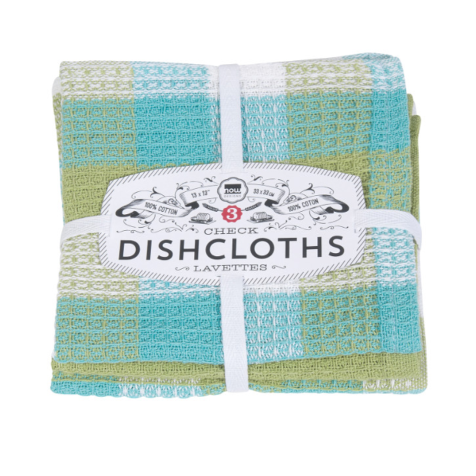 Danica Brands Check Leaf Green Waffle Dishcloths Set of 3 | Danica Brands