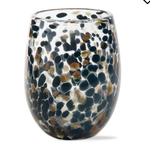 Tag Stemless Wine Glass - Confetti, Blue Denim | Tag