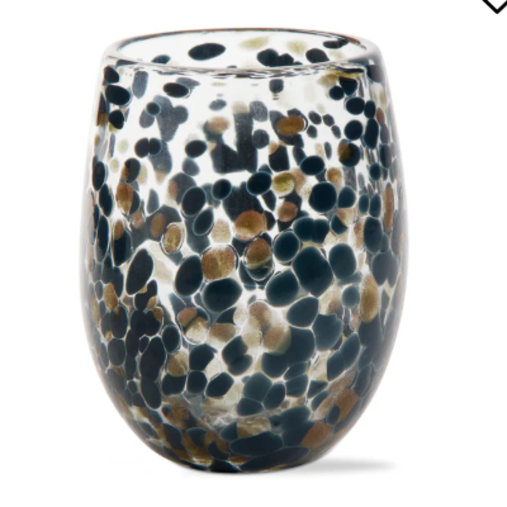 Tag Confetti Stemless Wine Glass Blue Denim | Tag