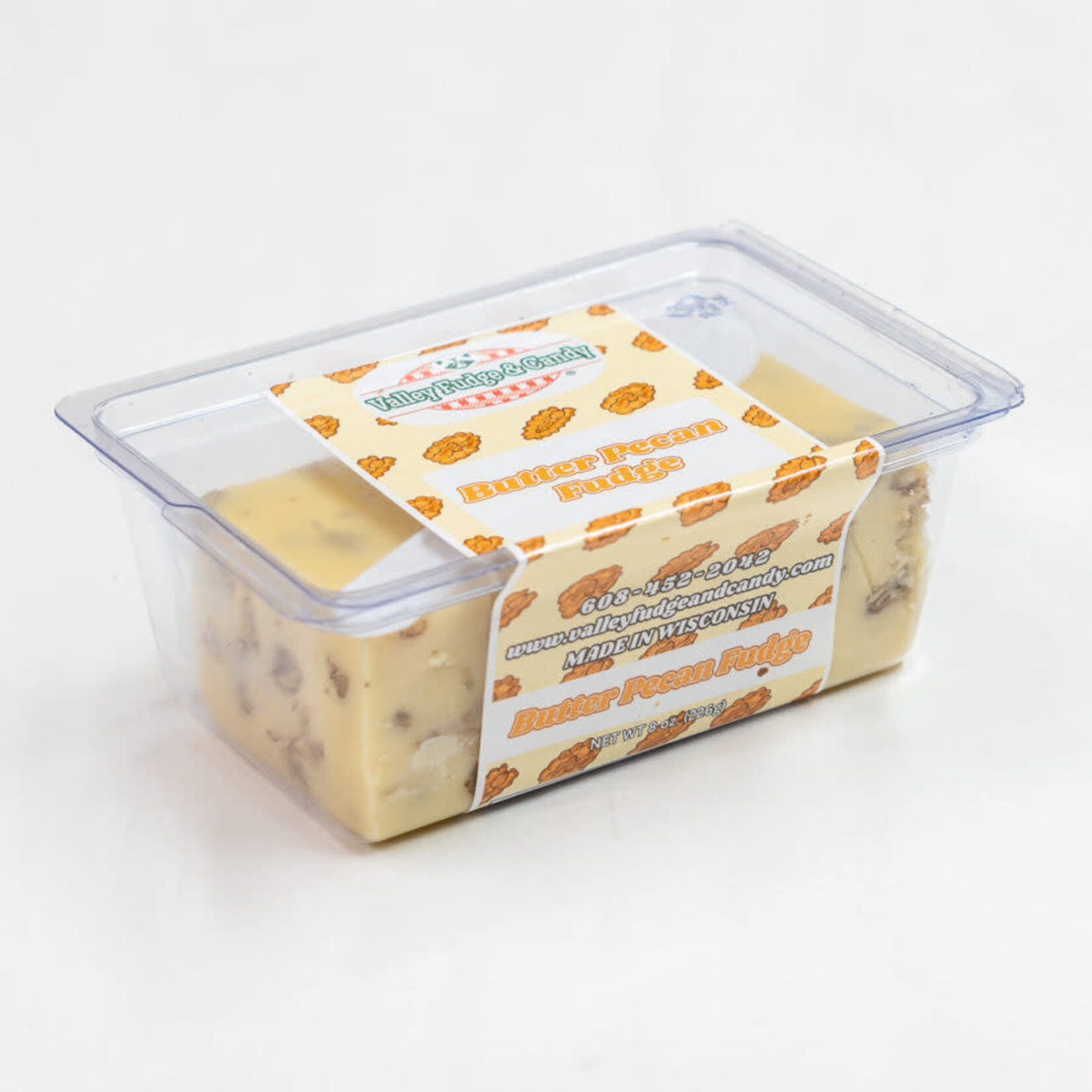 Valley Fudge Butter Pecan Fudge 8oz Packaged