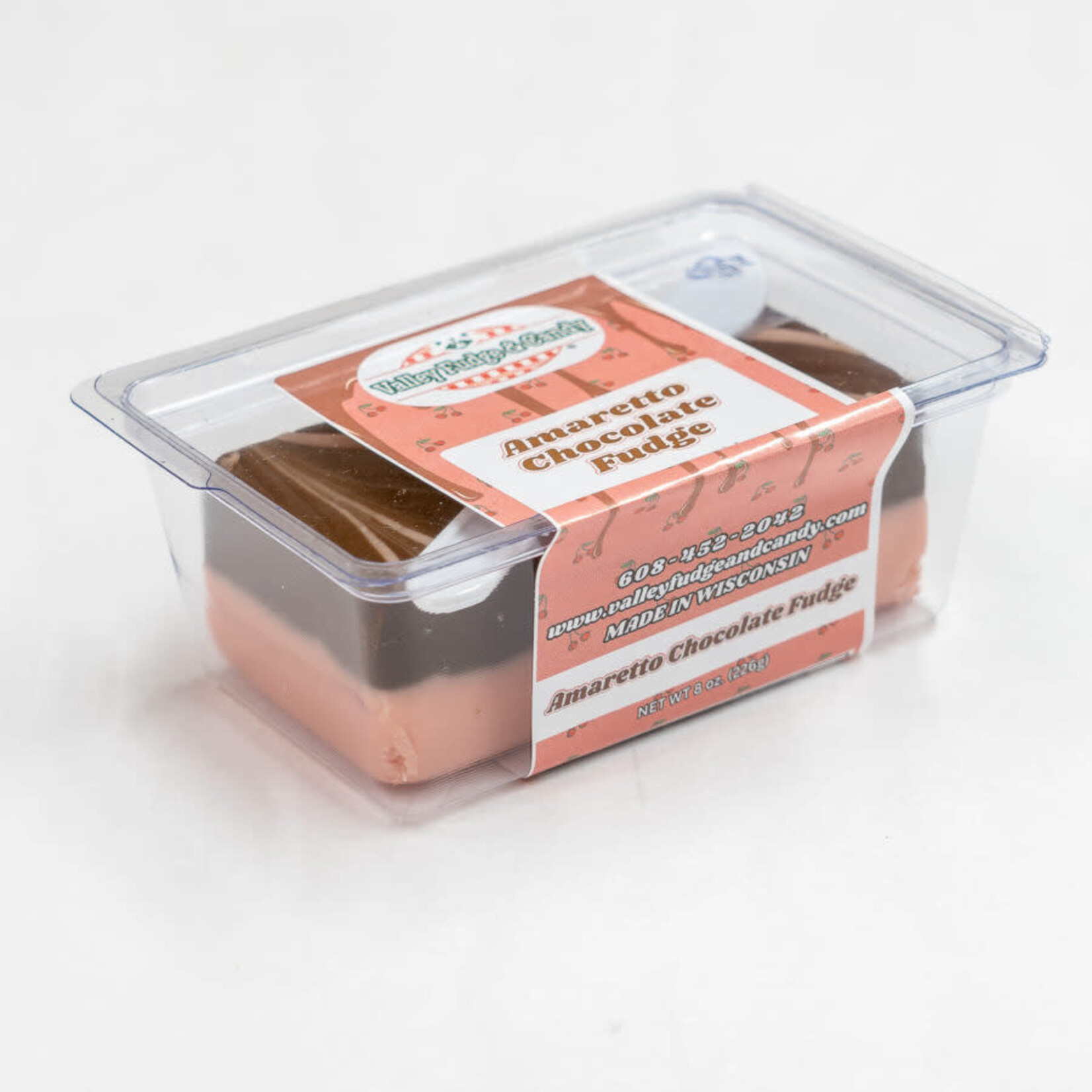 Valley Fudge Amaretto Chocolate Fudge 8oz Packaged