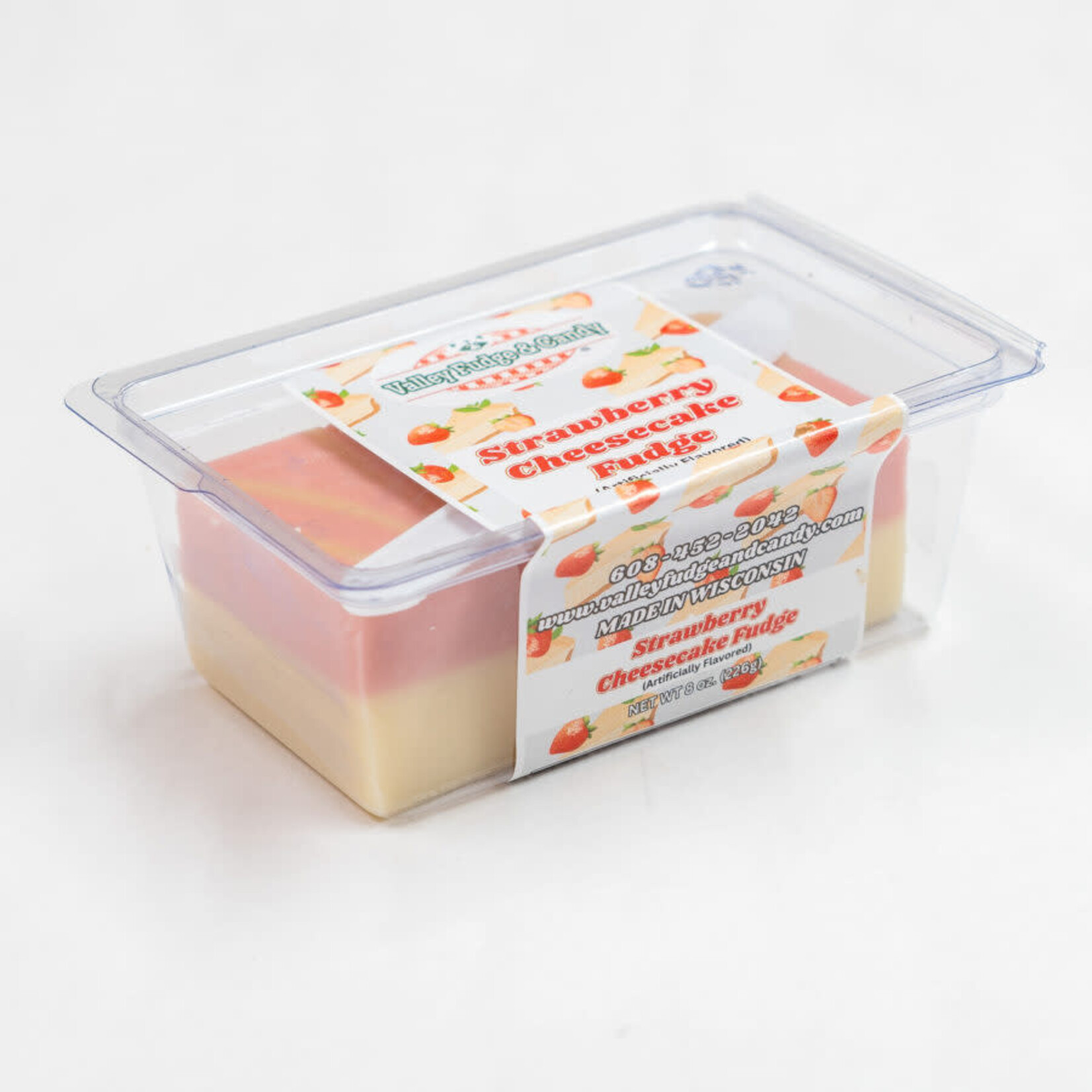Valley Fudge Strawberry Cheesecake Fudge 8oz Packaged