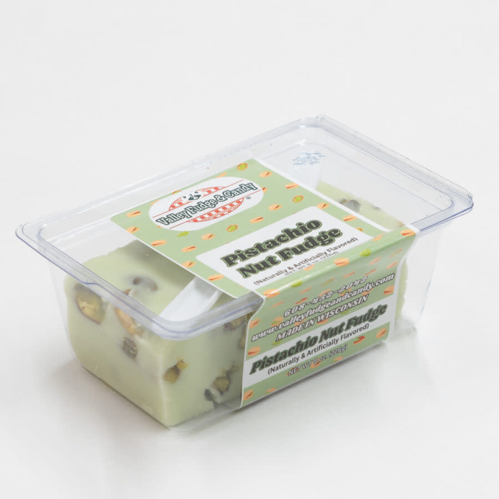 Valley Fudge Pistachio Nut Fudge 8oz Packaged