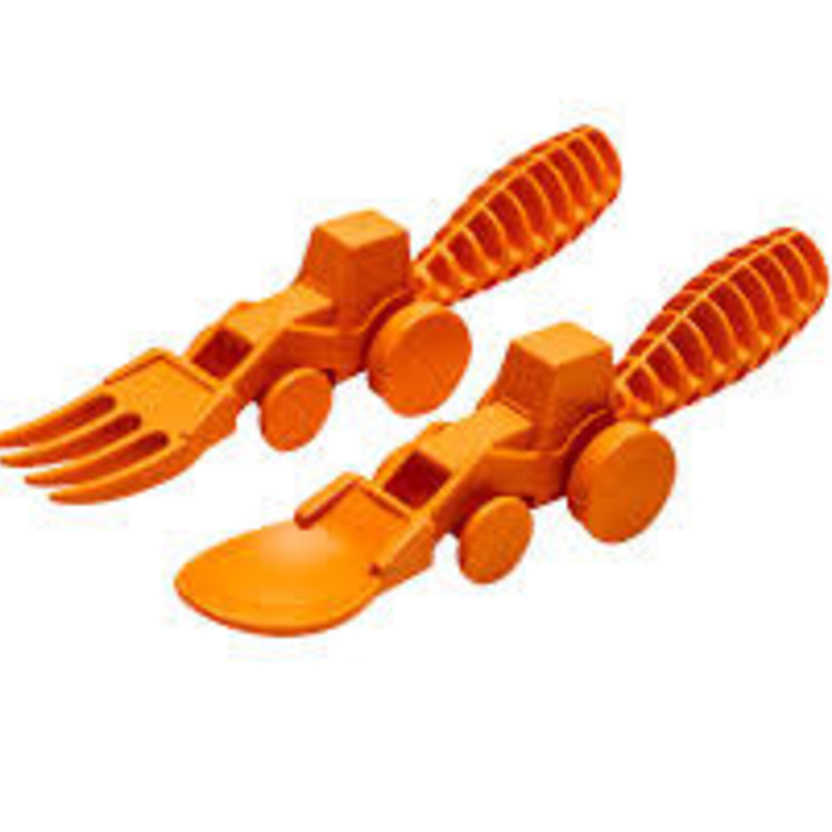 TRACTOR UTENSILS - Set of 2 Orange Utensils | Constructive Eating