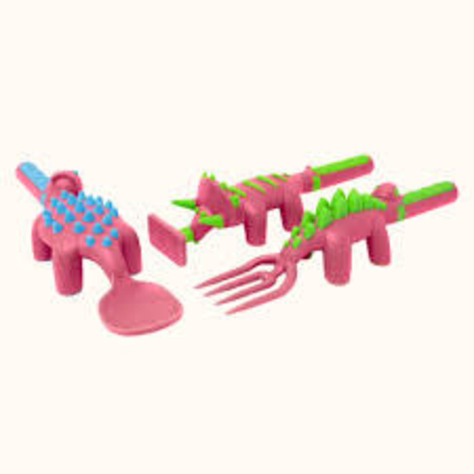 DINOSAUR - Set of 3 Utensils (Pink) | Constructive Eating