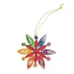 Ten Thousand Villages Rainbow Snowflake Quilled Ornament