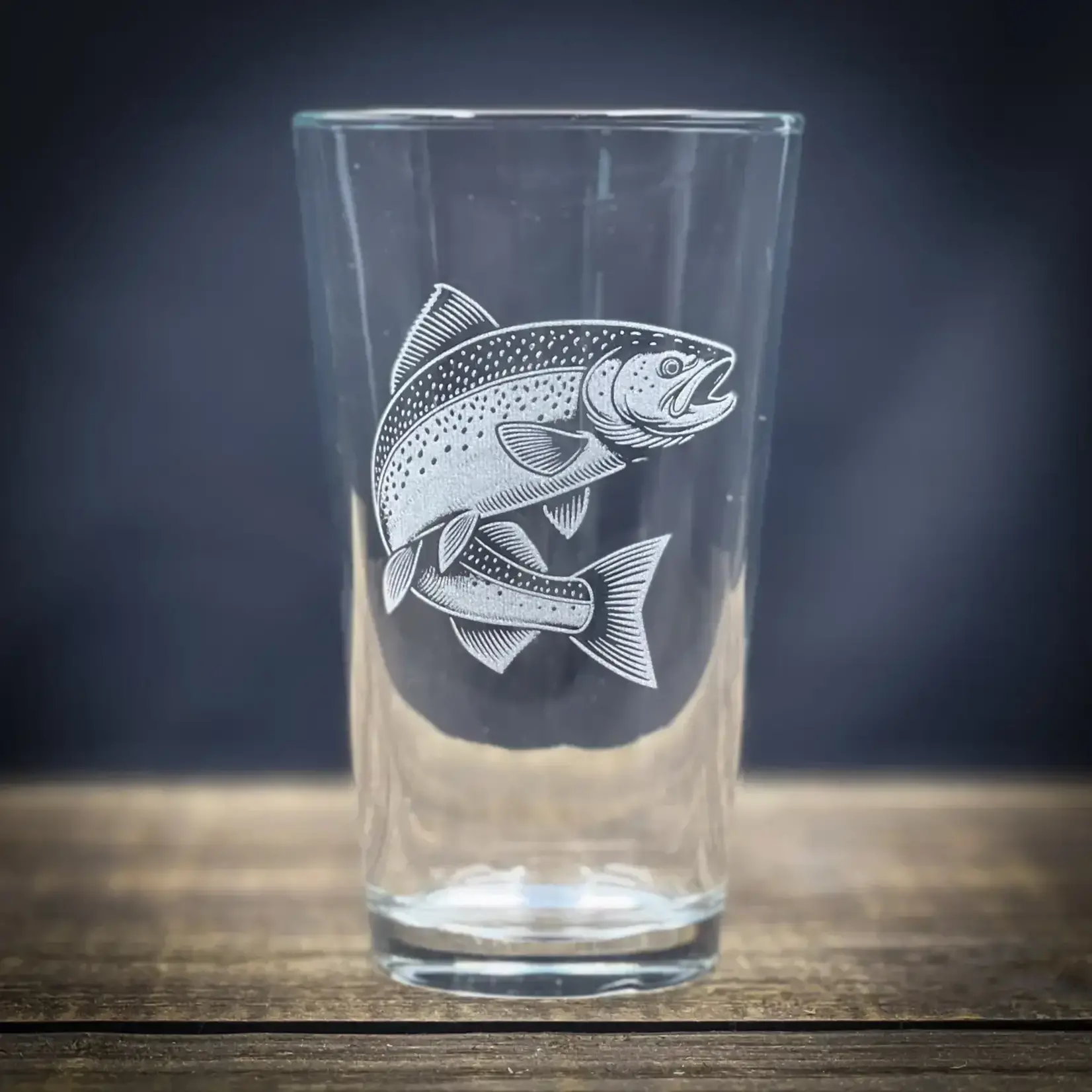 Adirondack Etching Salmon - Pint glass | Adirondack Etching