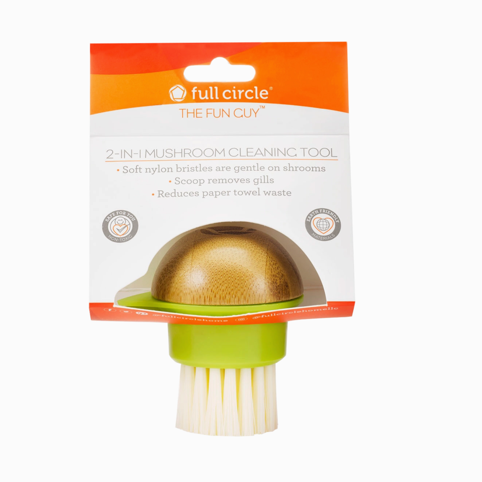 Full Circle Fun Guy Mushroom Brush, White | Full Circle