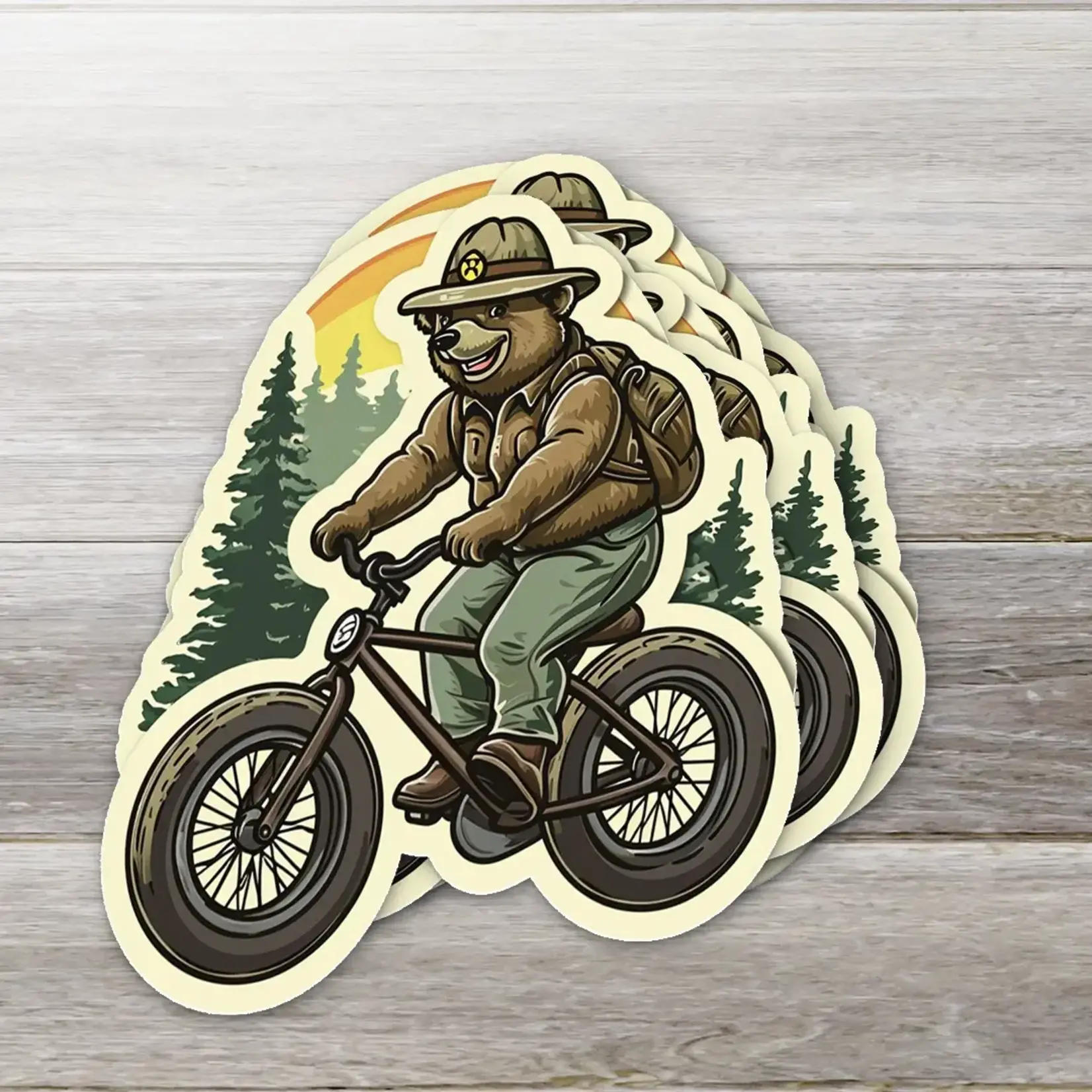 Ozark Sticker Company Fire Fighting Bear on a Bike | Ozark Sticker Company