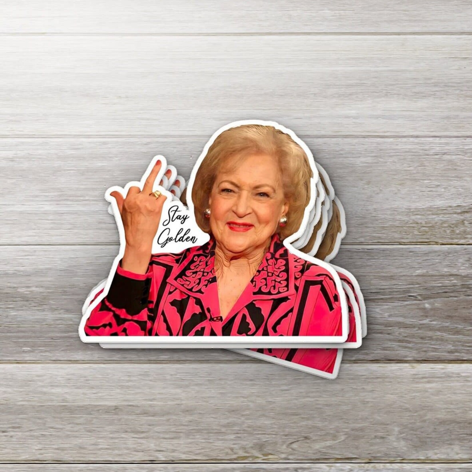 Ozark Sticker Company Stay Golden Middle Finger Sticker | Ozark Sticker Company