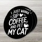 Ozark Sticker Company Sip Coffee and Pet My Cat Sticker | Ozark Sticker Company