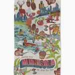 Geometry Greetings From Minnesota Tea Towel
