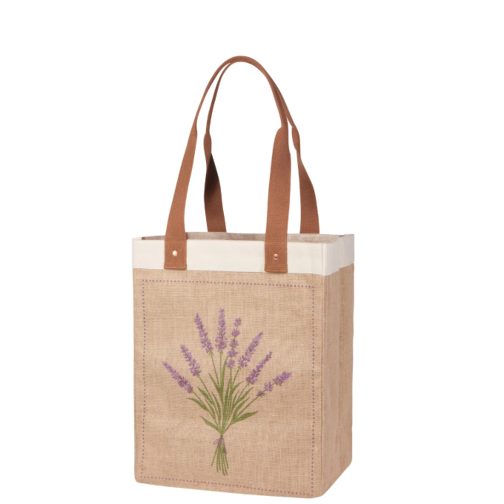 Danica Brands Burlap Shopping Bag - Lavender Large | Danica Brands