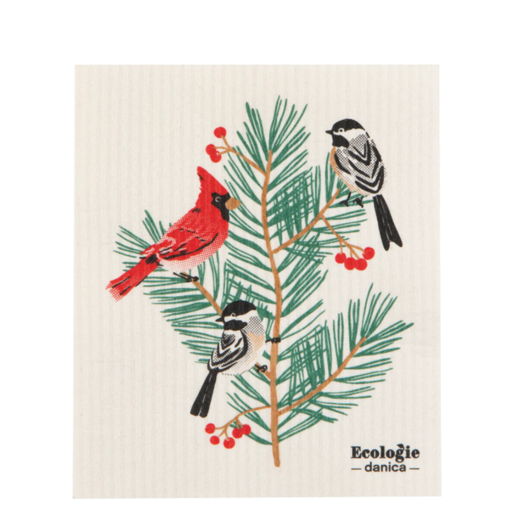 Danica Brands Birds & Boughs Christmas Swedish Dishcloth | Danica Brands