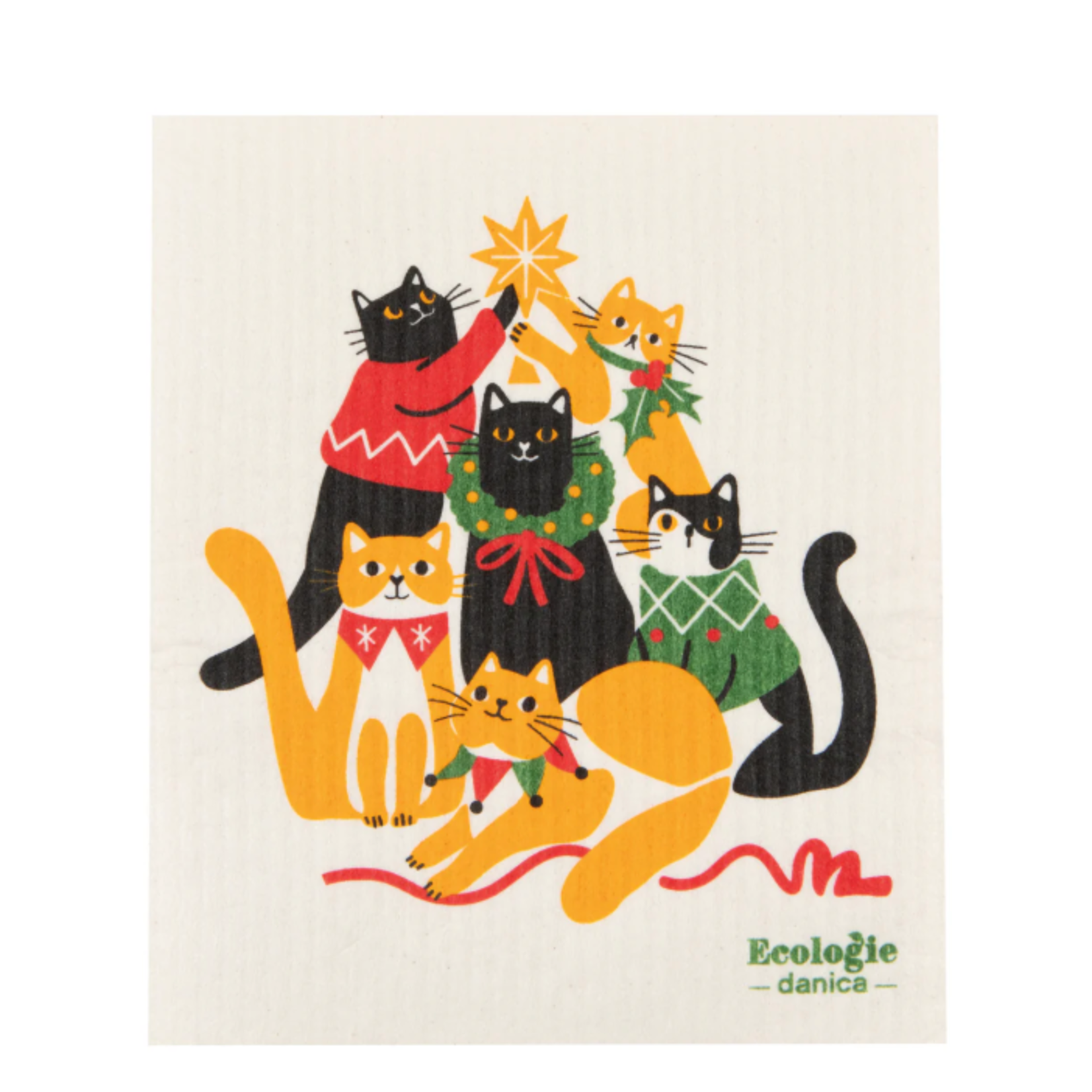 Danica Brands Kitty Carol Christmas Swedish Dishcloth | Danica Brands