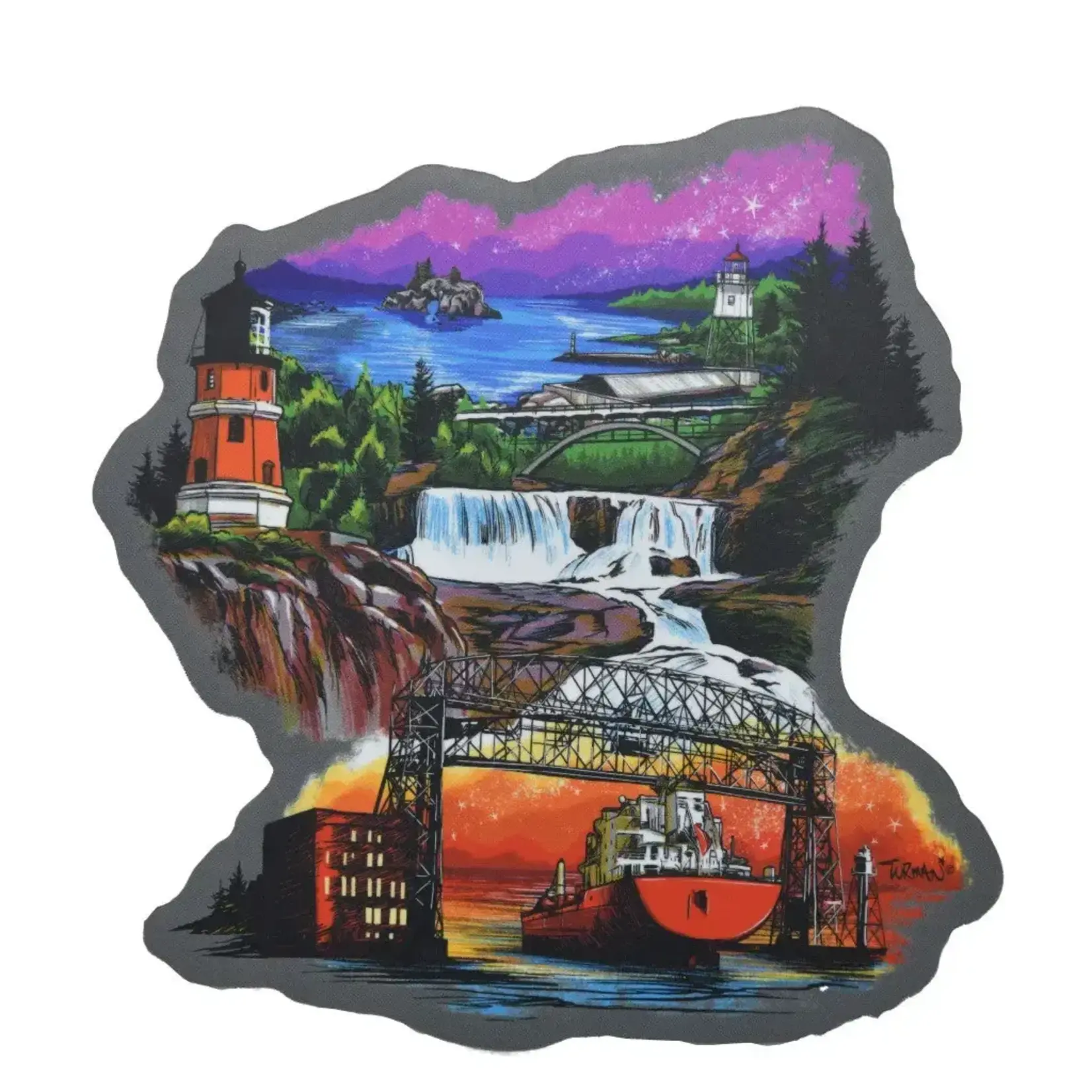 Adam Turman Artwork Along the Lake Sticker | Adam Turman Artwork