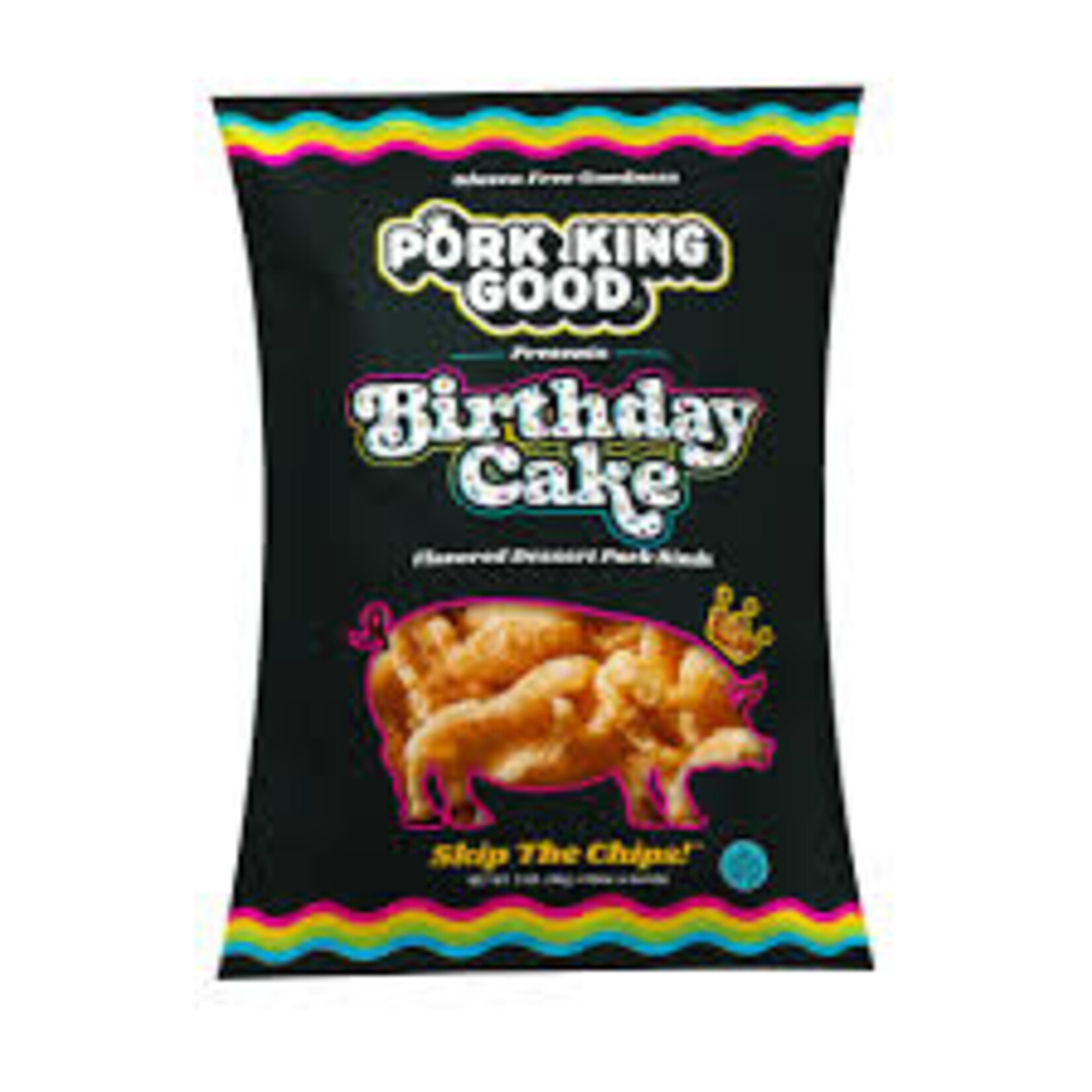 Pork King Good Birthday Cake Pork Rinds 3oz Bag | Pork King Good
