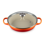 Le Creuset Signature Round Braiser Glass Lid 2.25 Qt Flame Sig Ss Knob | Le Creuset