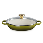 Le Creuset Signature Round Braiser Glass Lid 2.25 Qt Olive Sig Gold | Le Creuset