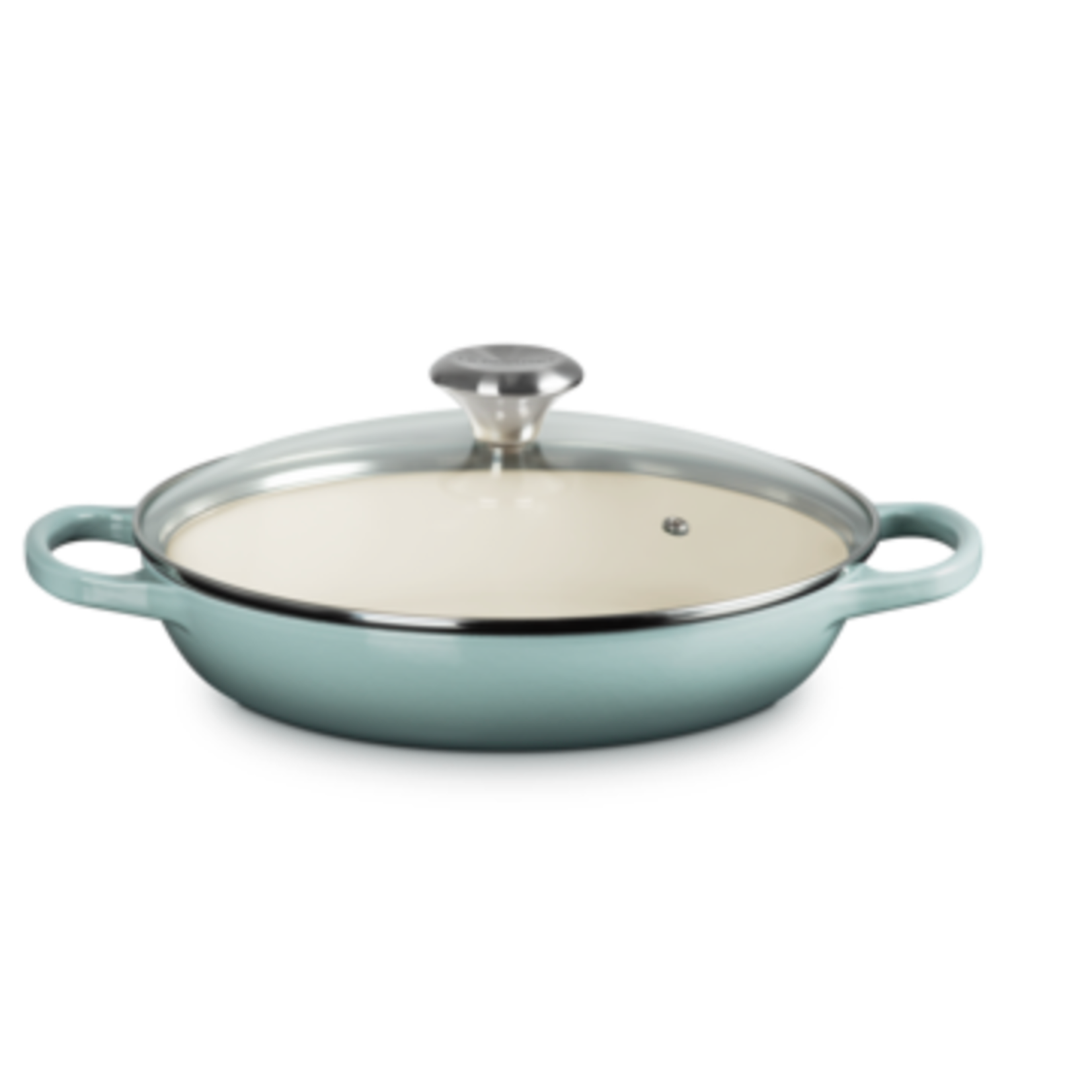 Le Creuset Signature Round Braiser Glass Lid 2.25 Qt Sea Salt Sig Ss | Le Creuset