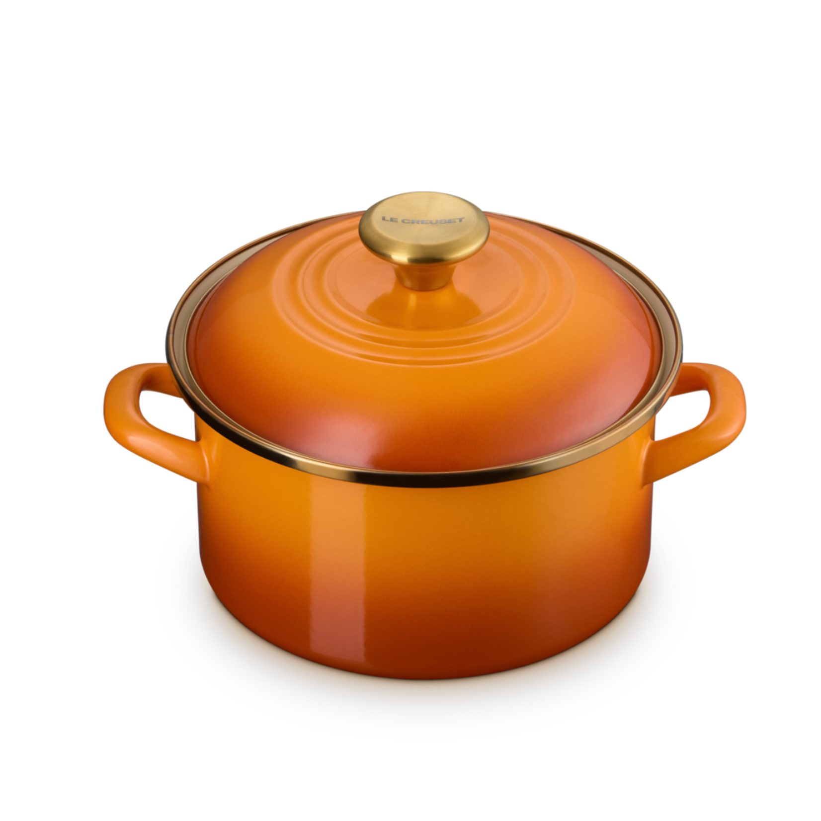 Le Creuset EOS Traditional Stockpot 3.8 Qt Persimmon Signature Gold | Le Creuset