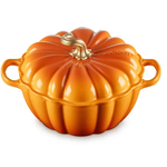 Samantha J Quade & Samuel "Sam" H Lockhart Registry Le Creuset Pumpkins Persimmon Figural Pumpkin Cocotte w/ Gold Figural Knob | Samantha J Quade & Samuel "Sam" H Lockhart Registry