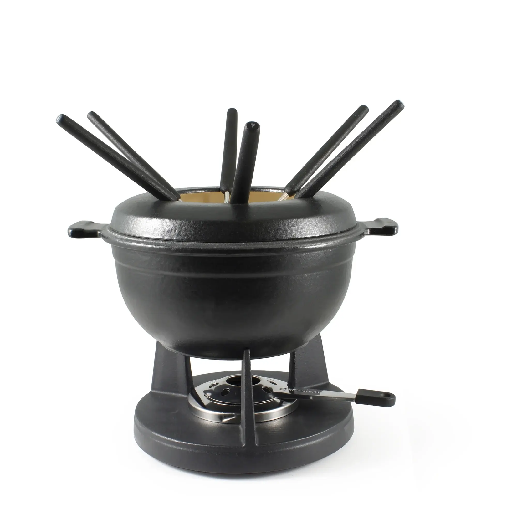 Megan Flipp and Bryce Heille Registry Lucerne 10 Pc Cast Iron Fondue Set - Black Matte | Megan Flipp and Bryce Heille Registry