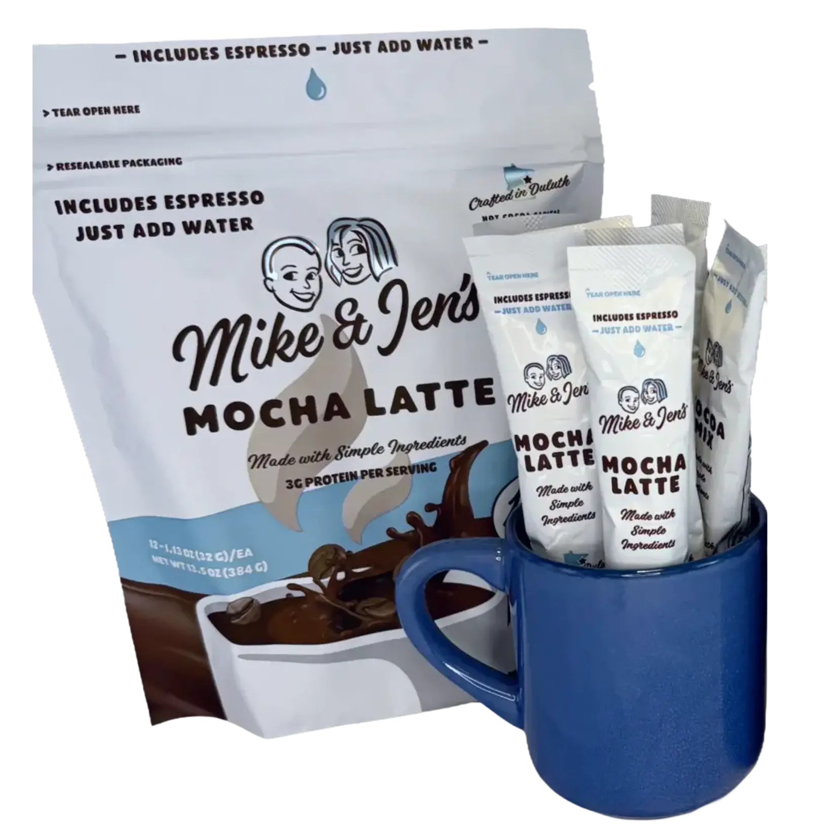 Mike & Jen's Mocha Latte Sticks Bag (incl. 12 sticks) | Mike & Jen's
