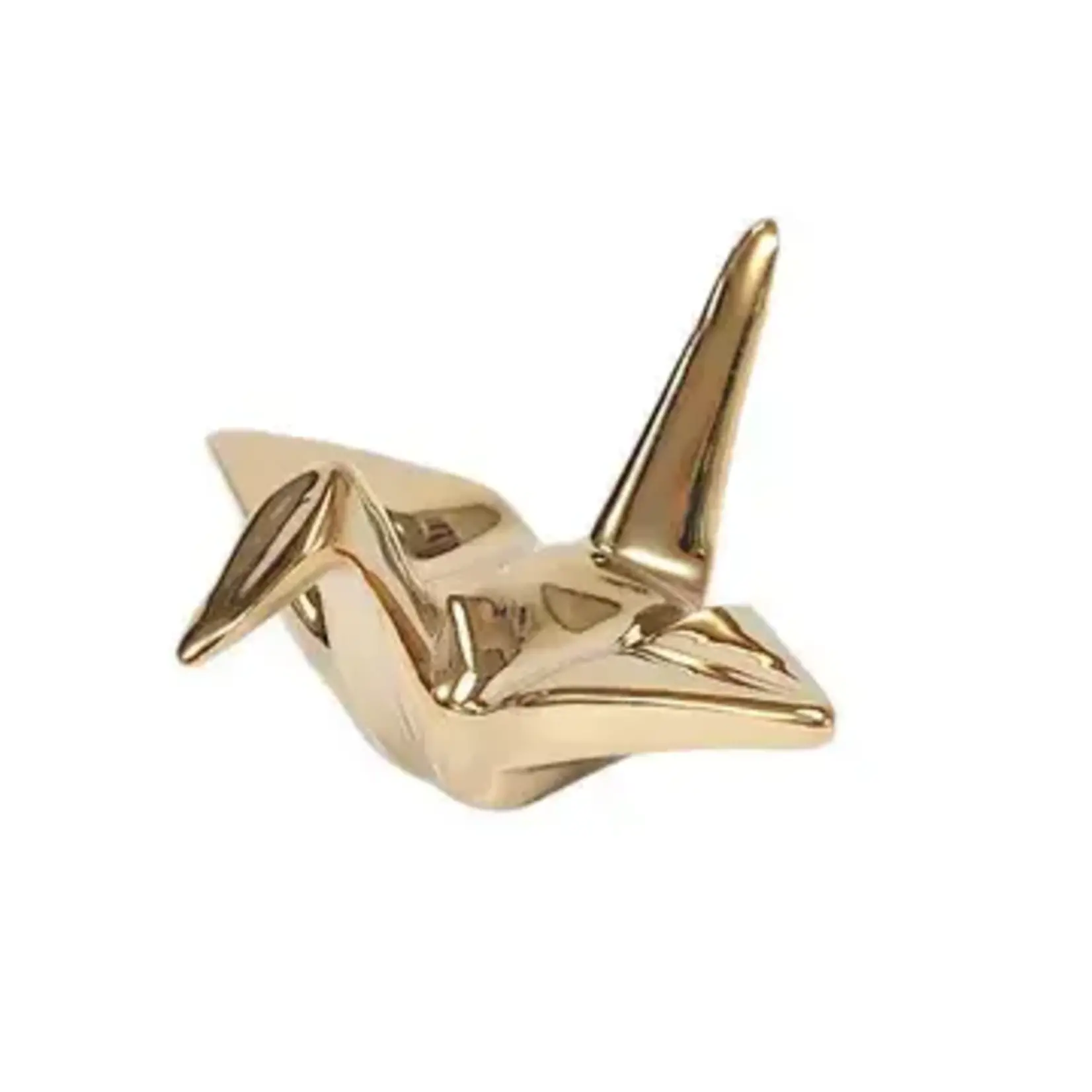 Urban Tokyo Origami Crane Porcelain Chopsticks Rest 2"L Gold