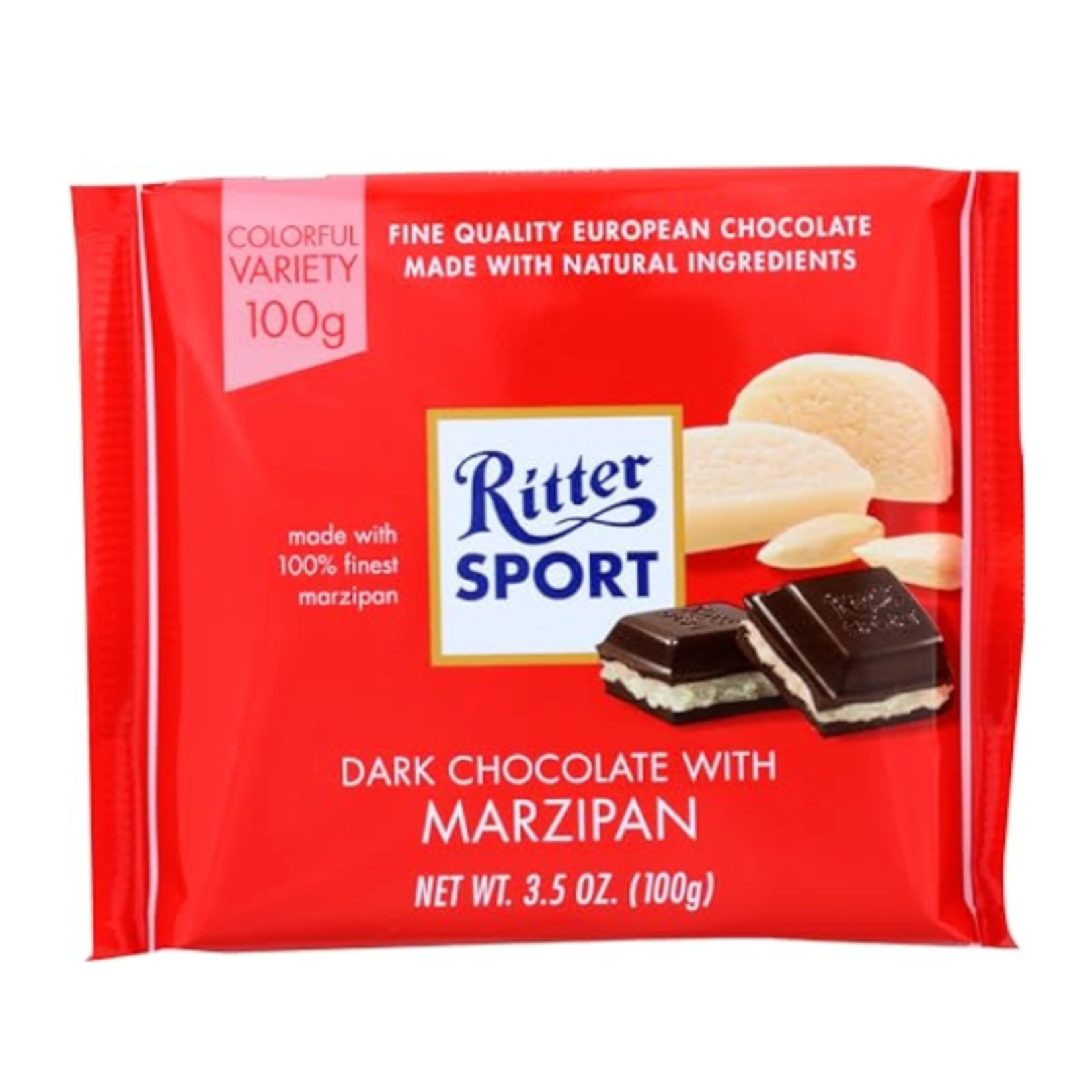 Redstone Candy Ritter Sport - Dark W/ Marzipan 3.5 OZ