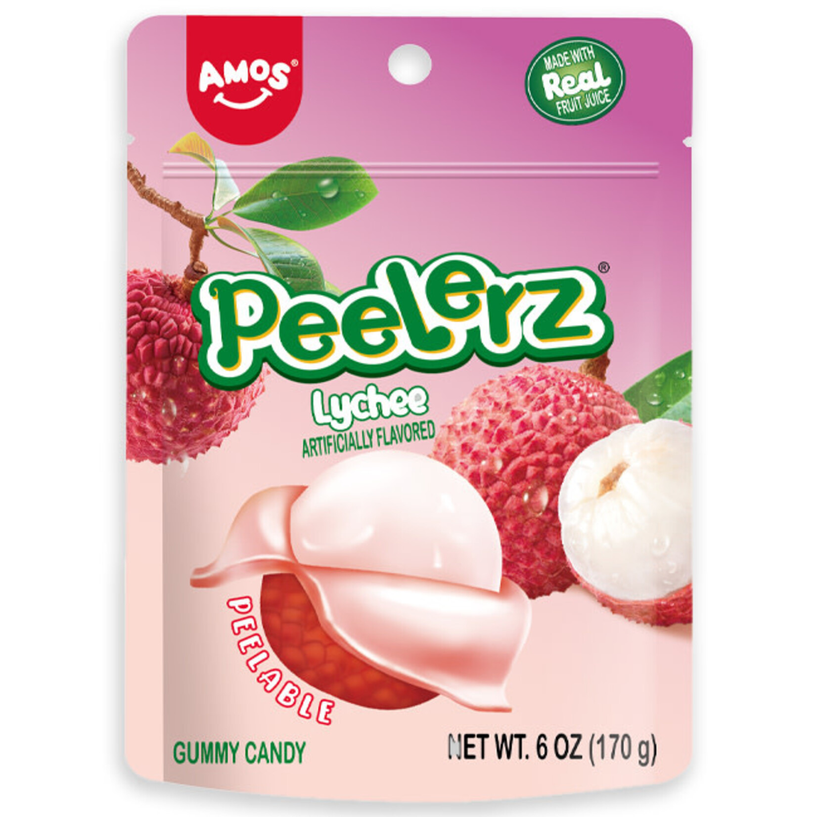 Redstone Candy Amos Peelerz Gummy Lychee Peg Bag 6 OZ