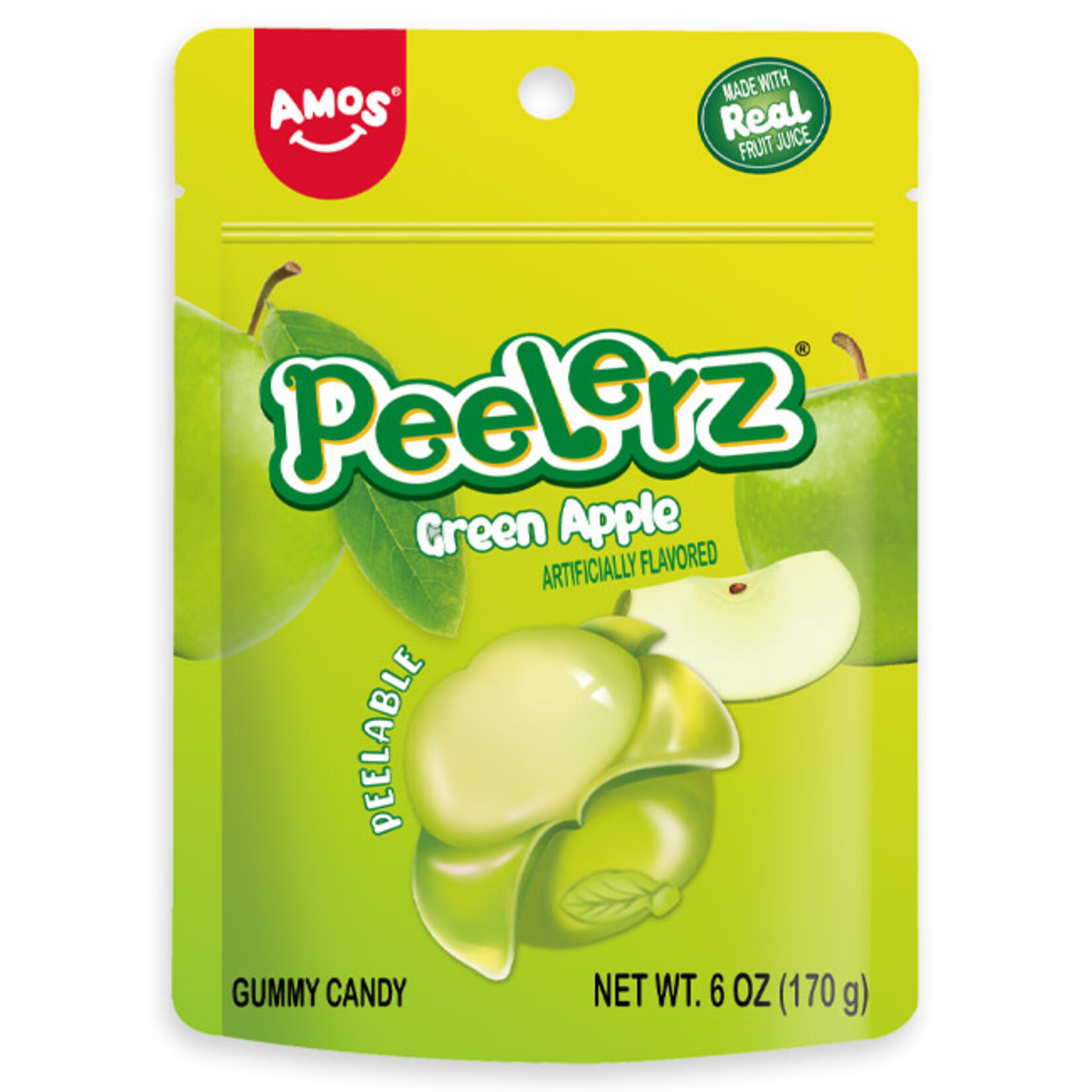 Redstone Candy Amos Peelerz Gummy Green Apple Peg Bag 6 OZ