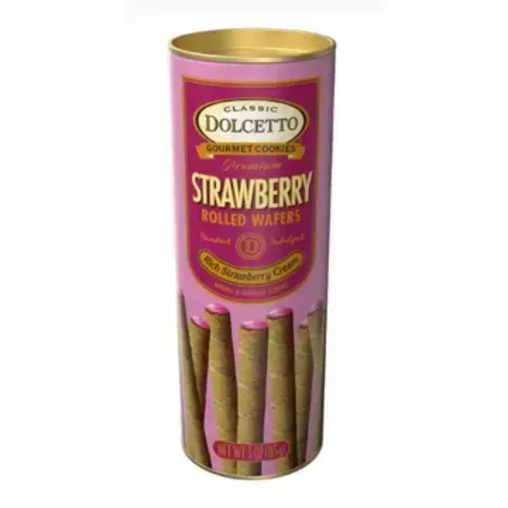 DOLCETTO STRAWBERRY WAFER ROLLS (3 oz canister)