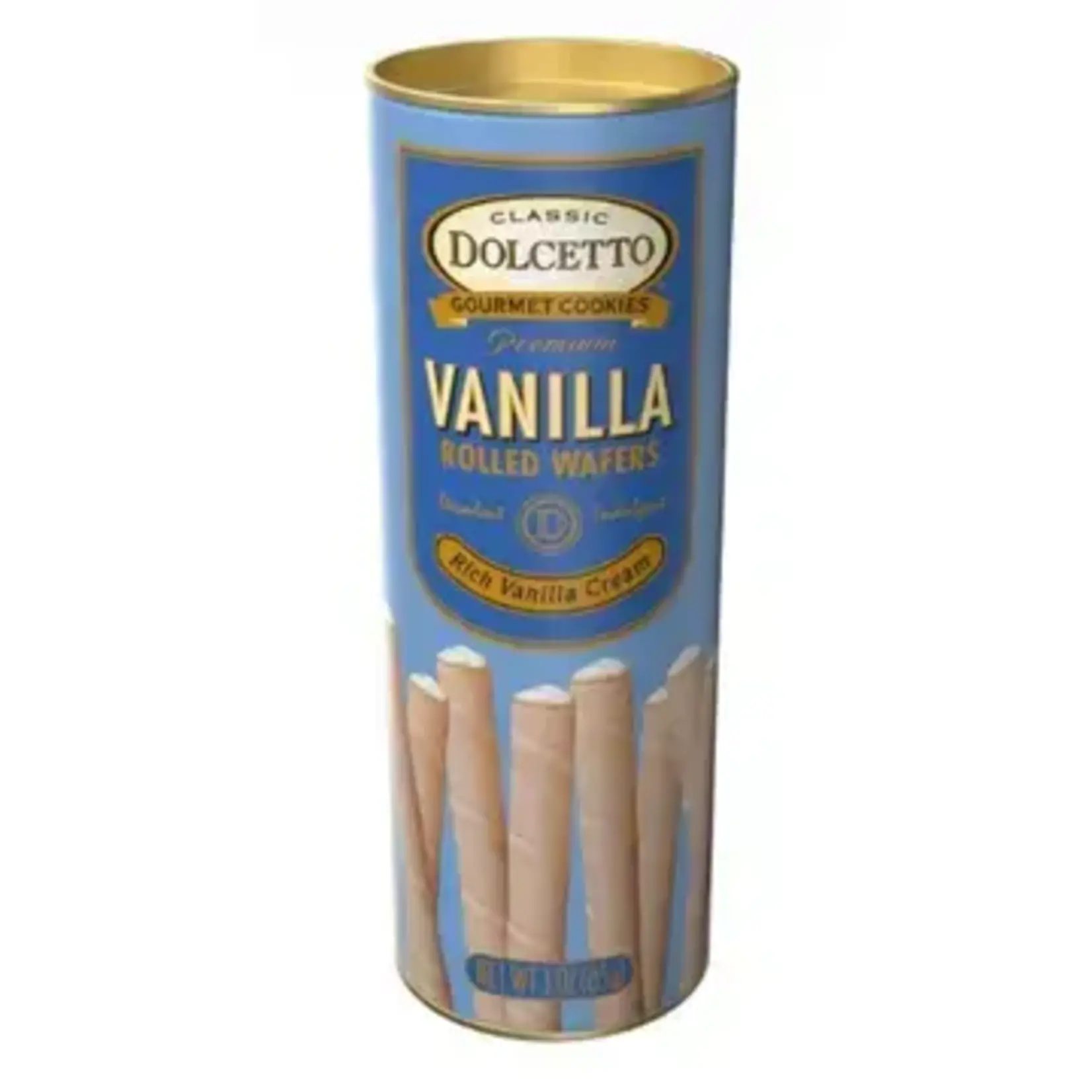 DOLCETTO VANILLA WAFER ROLLS (3 oz canister)