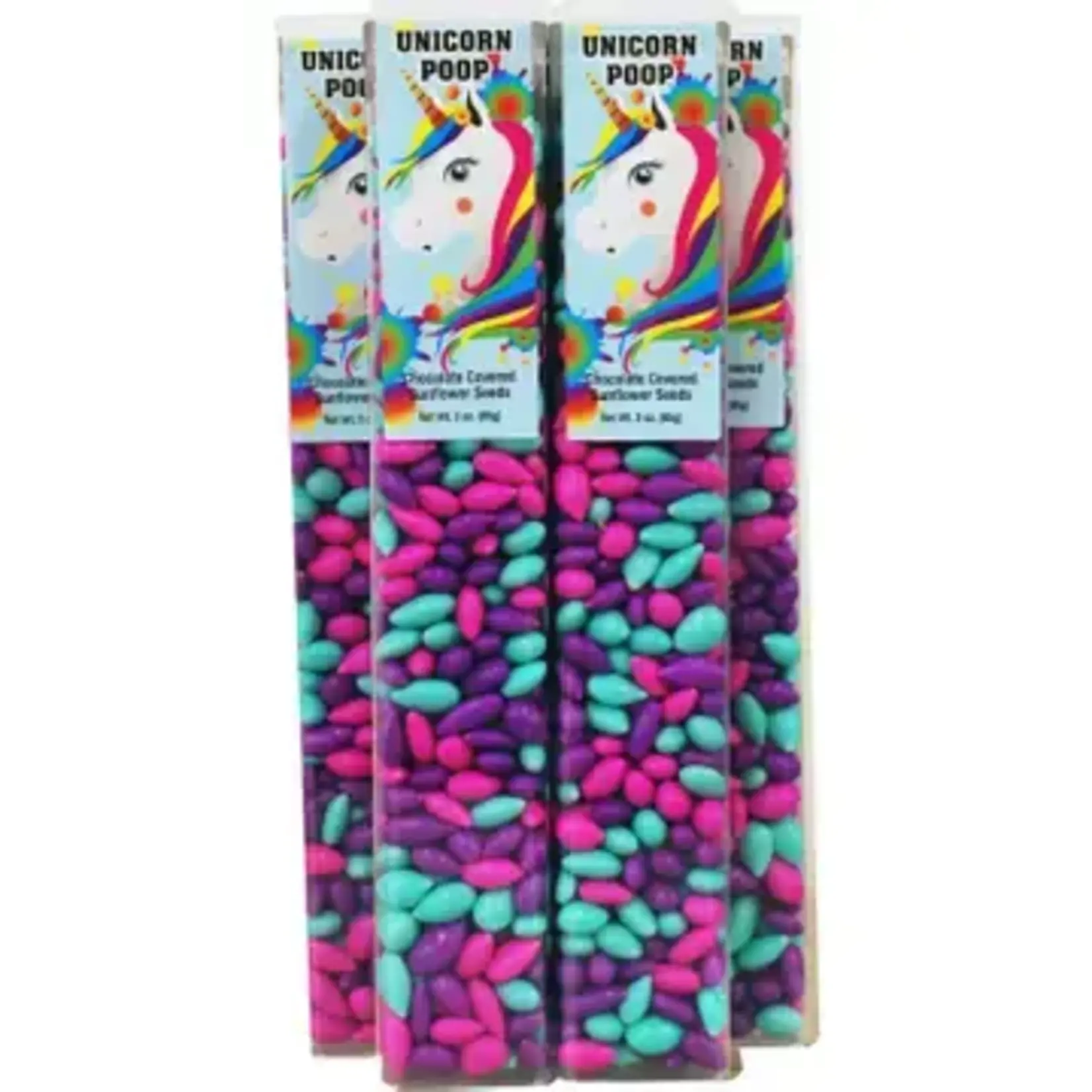 Unicorn Poop, bright colored Sunny Seeds in 3 oz tubes.