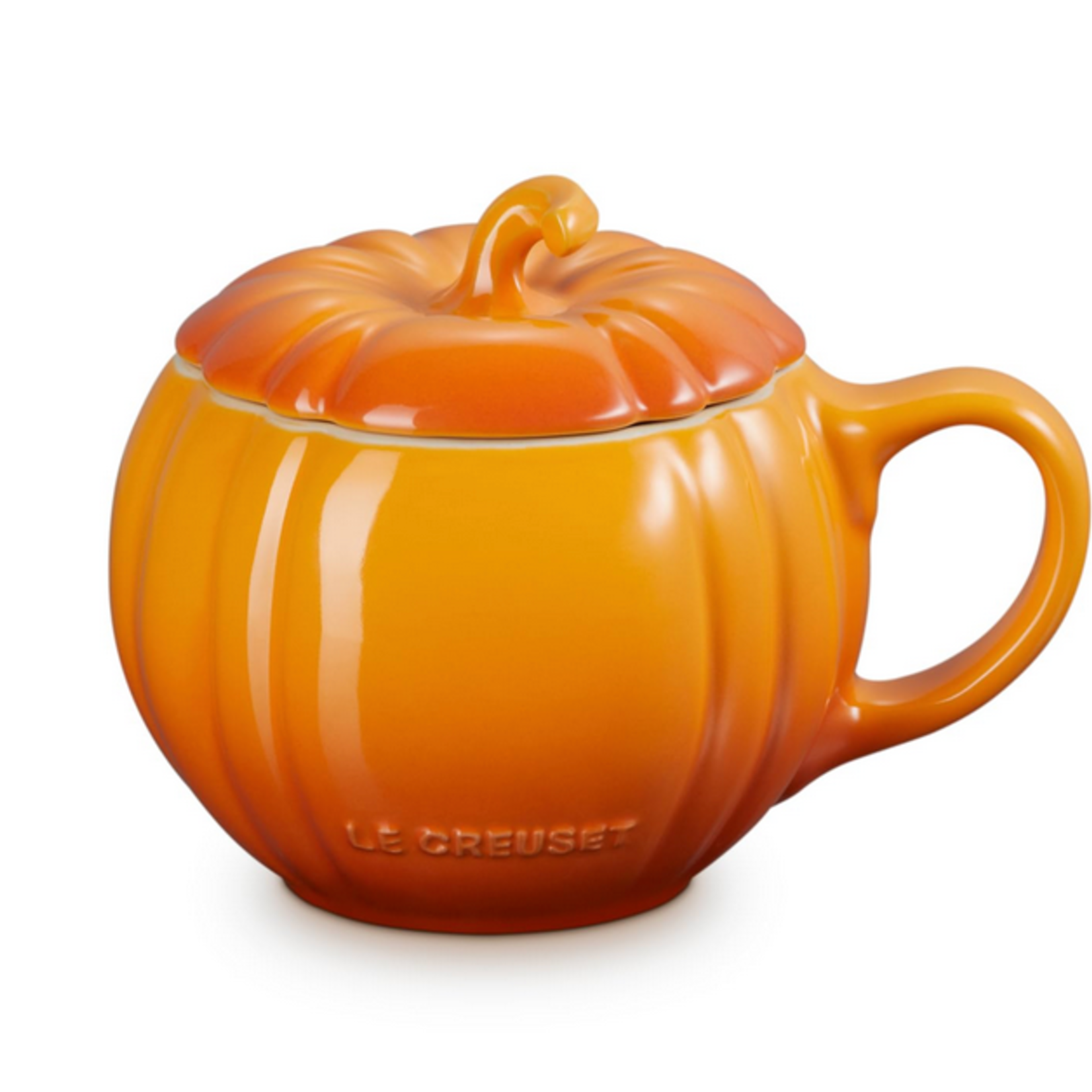 Le Creuset Pumpkin Mug with Lid - Persimmon - 14 oz. | Le Creuset