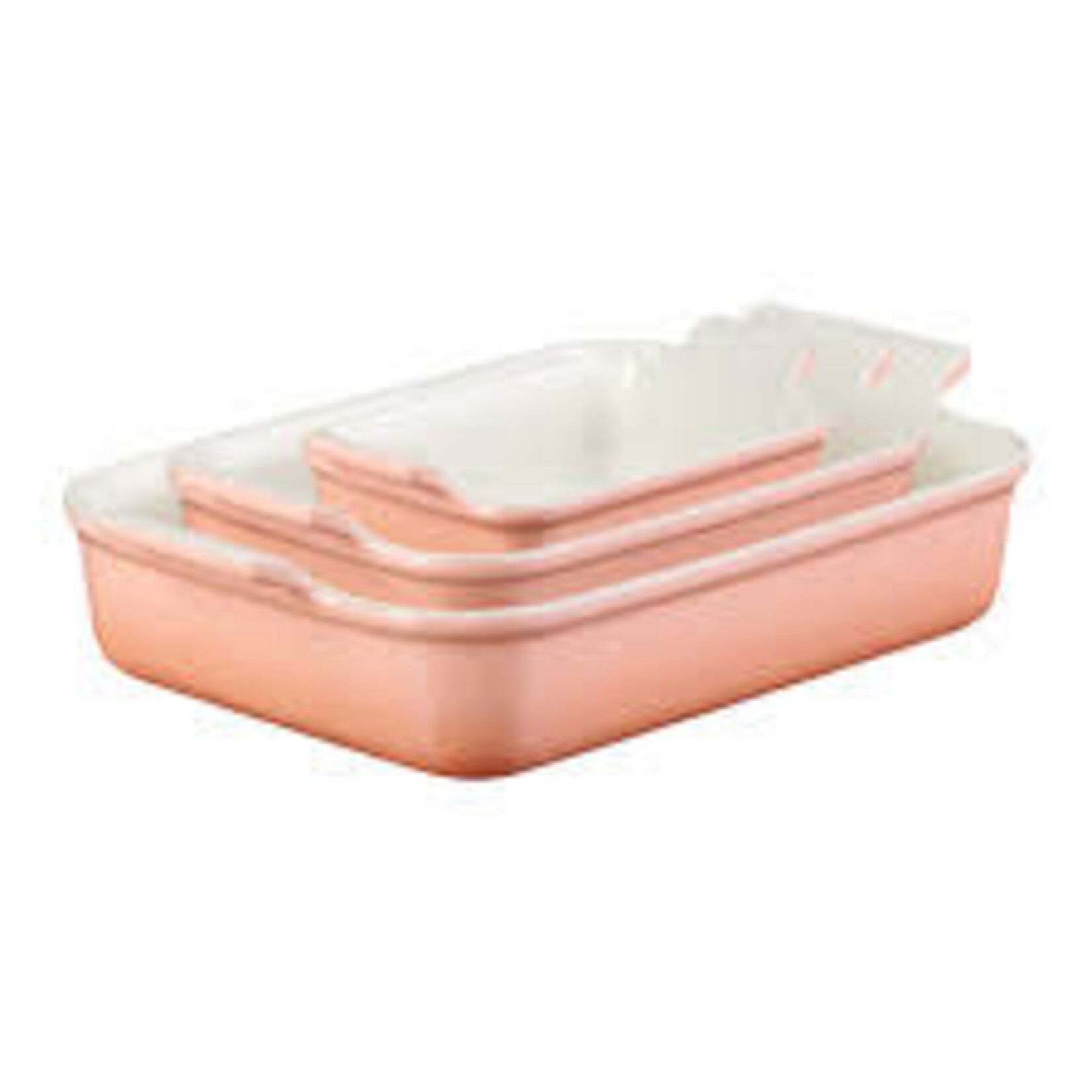 Le Creuset Heritage Set of 3 Rectangular Dishes - Peche - 1.1 qt., 2.5 qt. & 4 qt. | Le Creuset