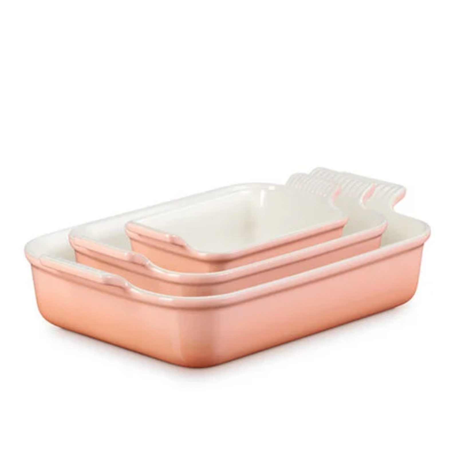 Le Creuset Heritage Set of 3 Rectangular Dishes - Chiffon Pink - 1.1 qt., 2.5 qt. & 4 qt. | Le Creuset