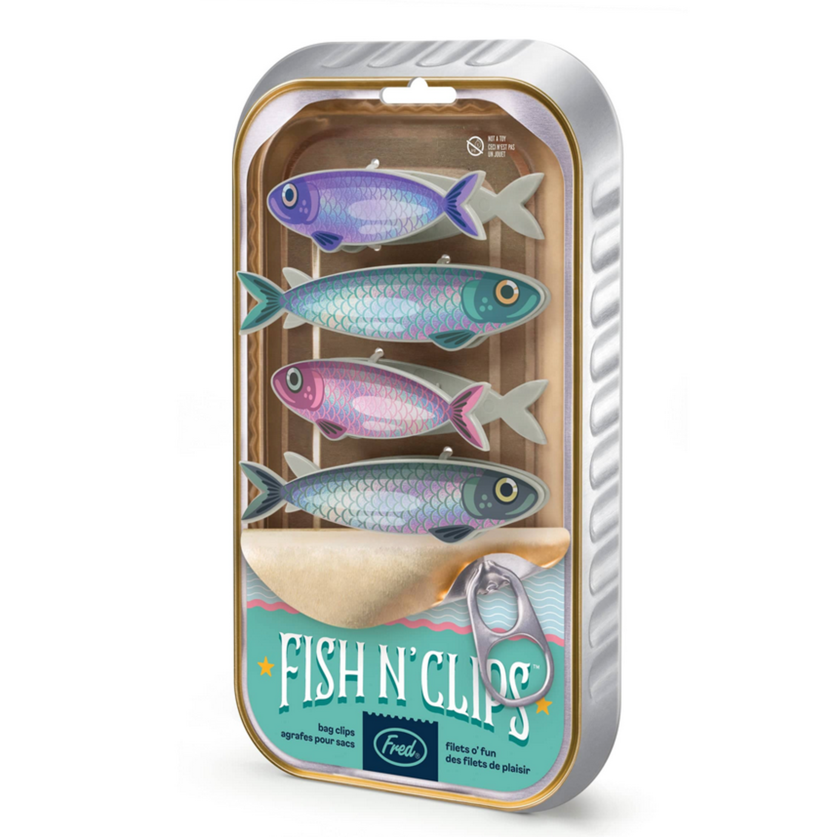 Fred & Friends Fish 'n Clips - Sardine Bag Clips - Set of 4 | Fred & Friends
