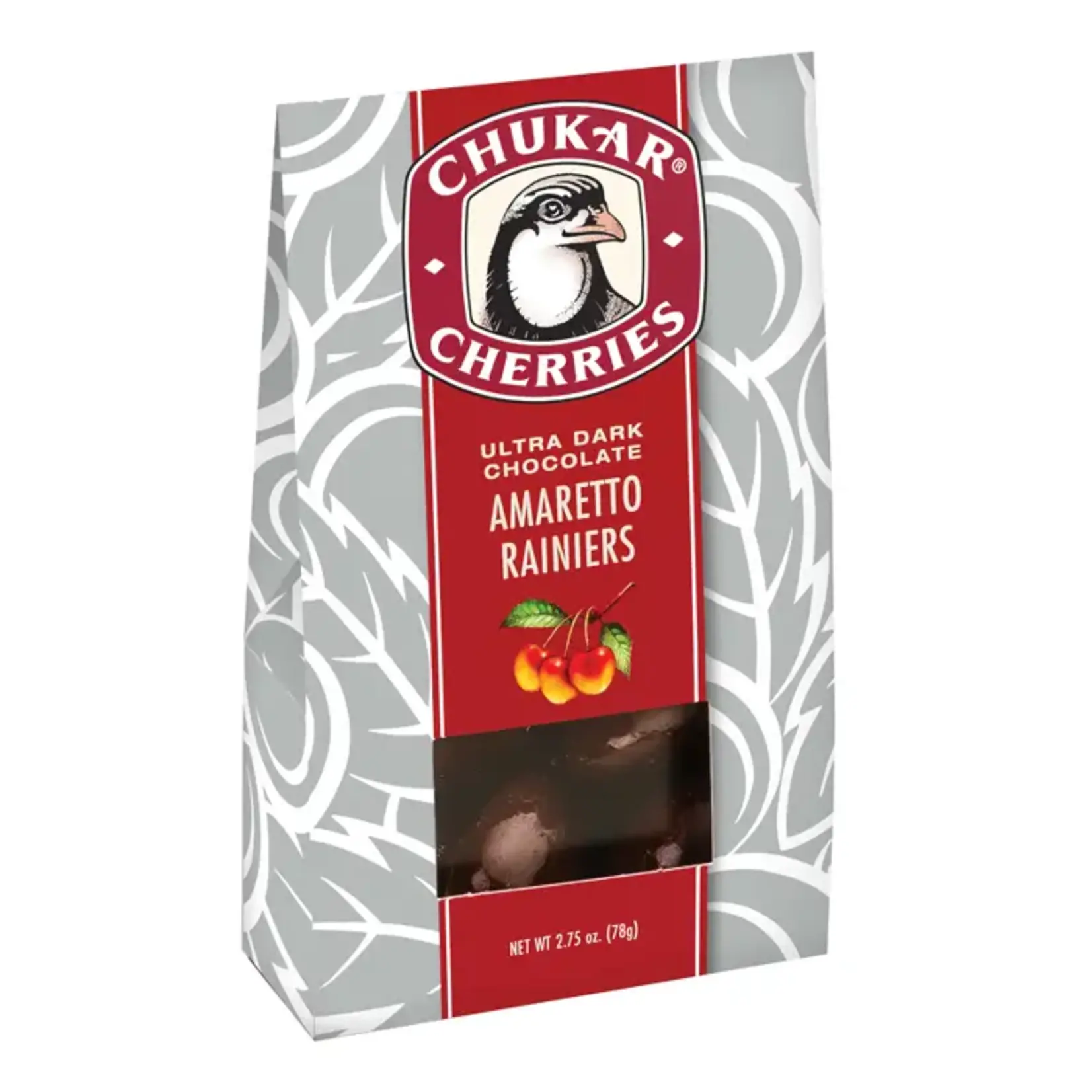 Chukar Cherry Company 2.75 oz Amaretto Rainiers - Ultra Dark Chocolate Box | Chukar Cherry Company