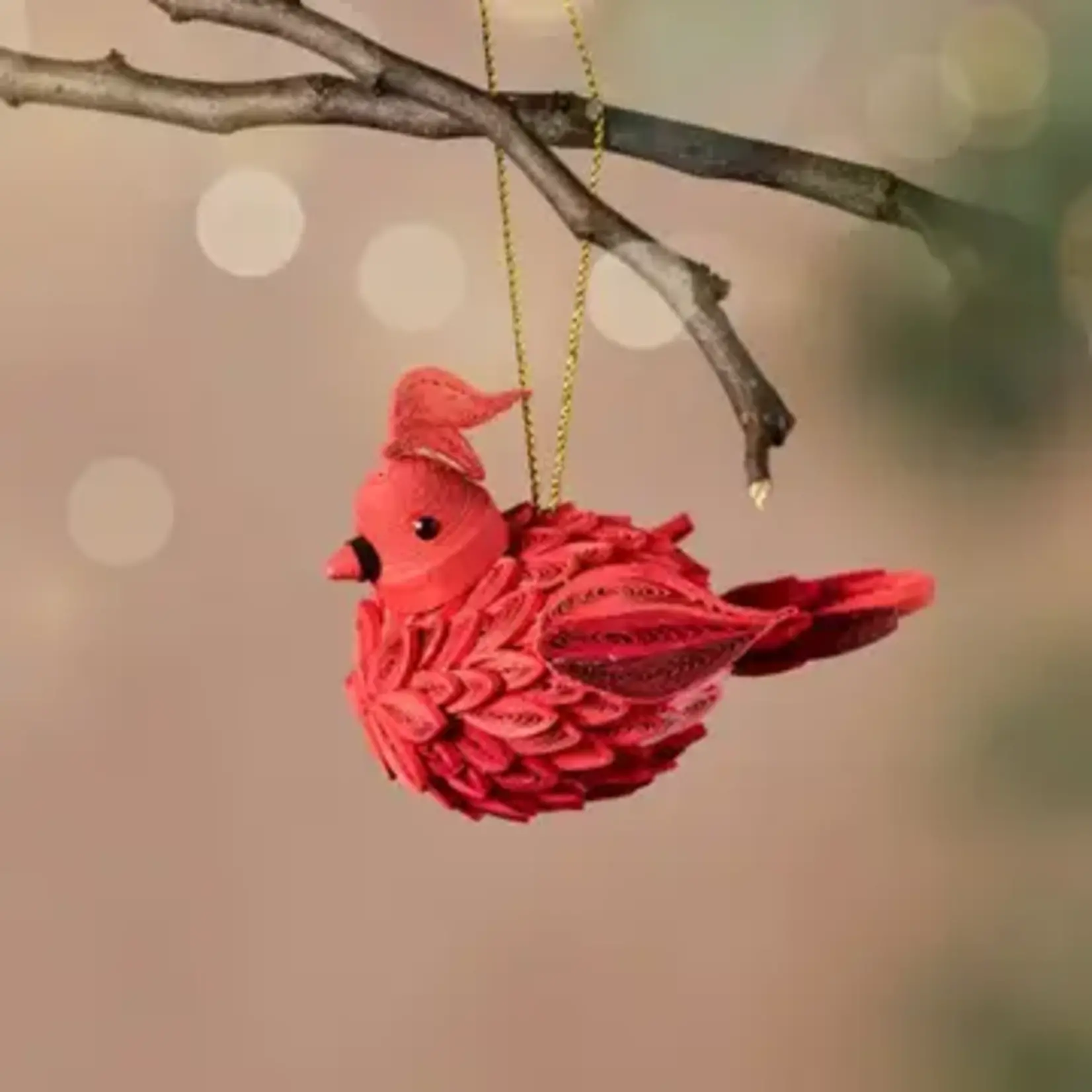 Ten Thousand Villages Dep Quilled Cardinal Ornament