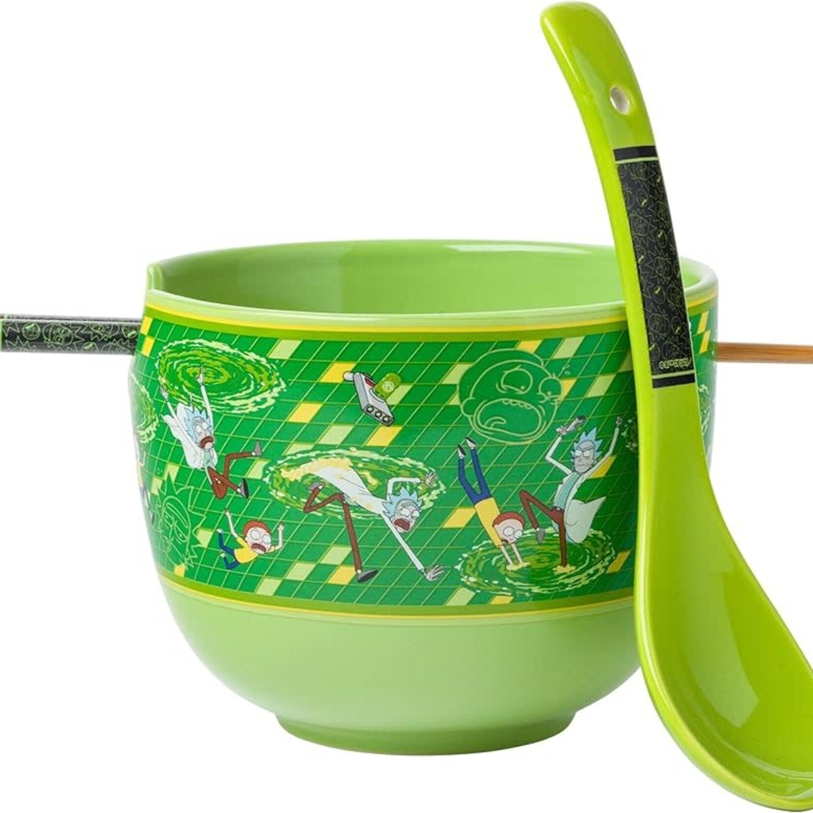 Rick & Morty 20oz Ceramic Ramen Bowl w/ Chopsticks and Spoon