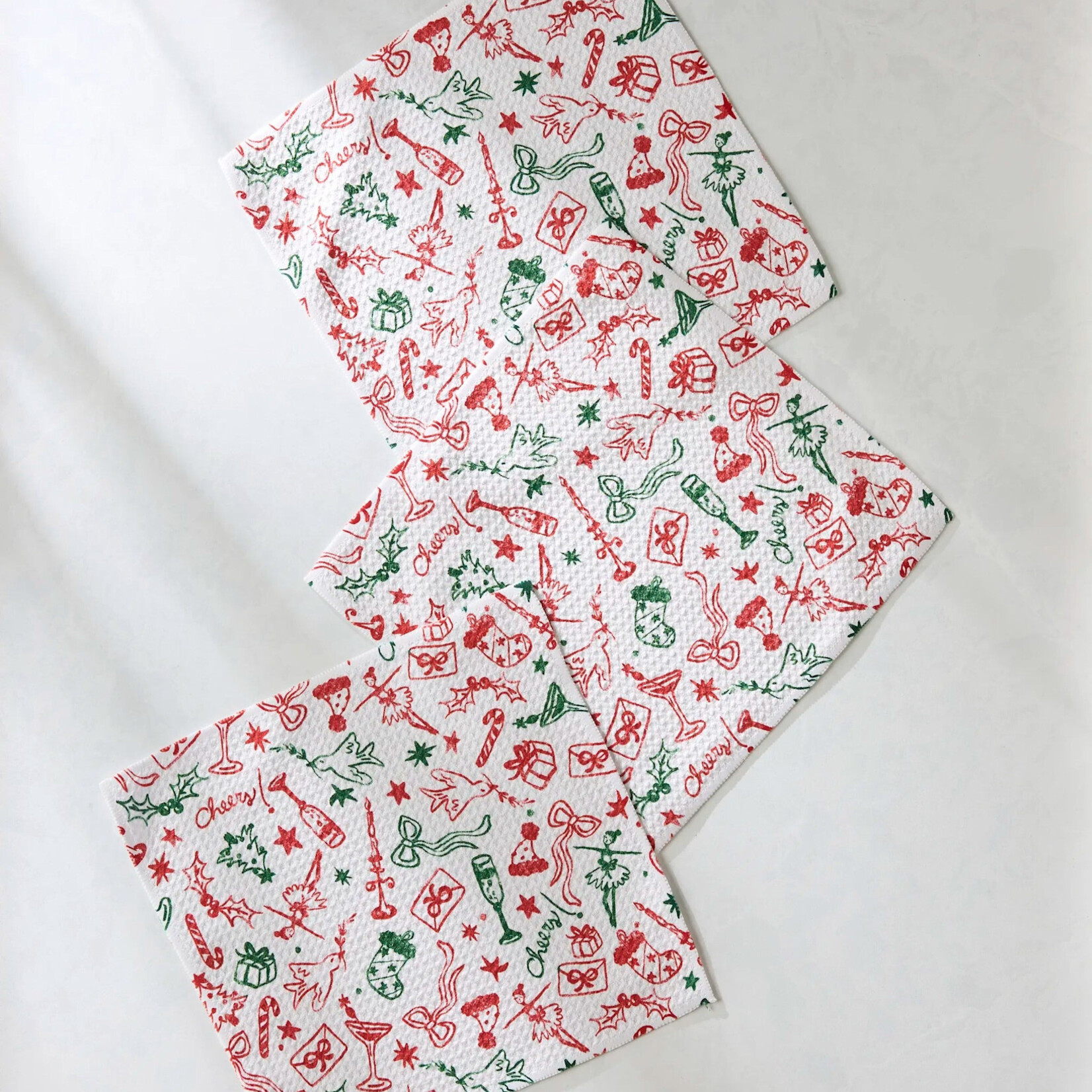 Geometry Holiday Doodles Multi Dishcloth Set | Geometry